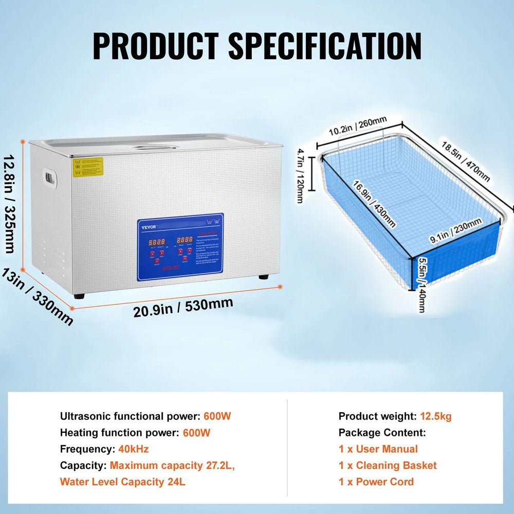 Ultrasonic Cleaner 30L Heated Ultrasonic