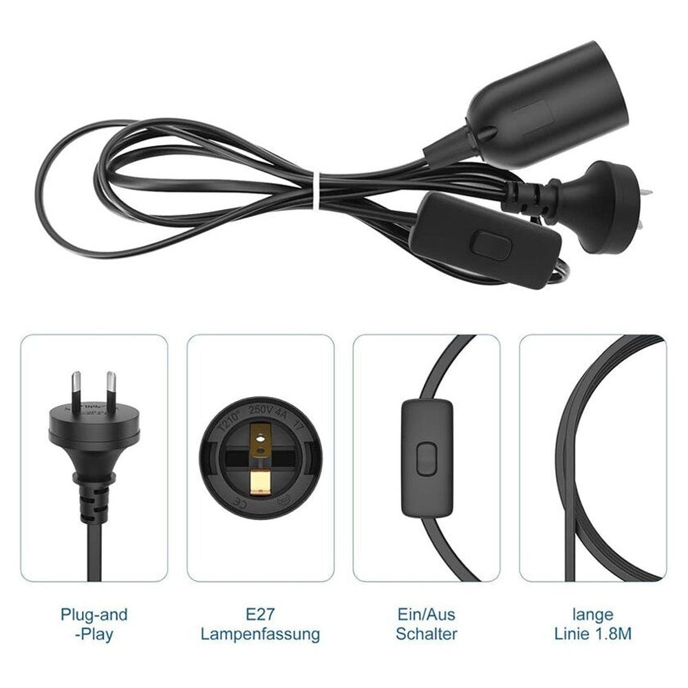 1PC E27 Socket With Wire Lamp Holder For Bulb With Power Cord Electrical Outlet
