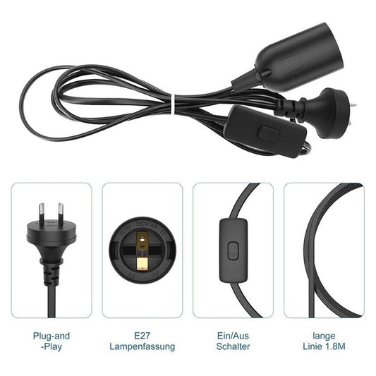 1PC E27 Socket With Wire Lamp Holder For Bulb With Power Cord Electrical Outlet