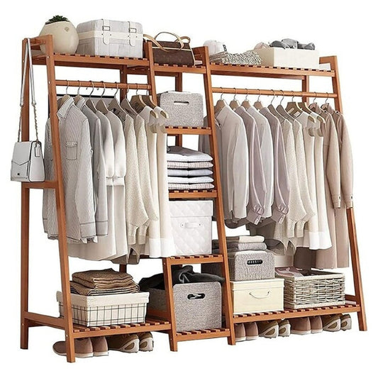 Bamboo Wardrobe Clothes Rack