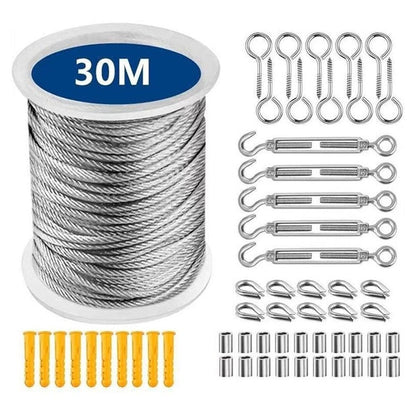 30M Stainless Steel Wire Rope Cable Kit