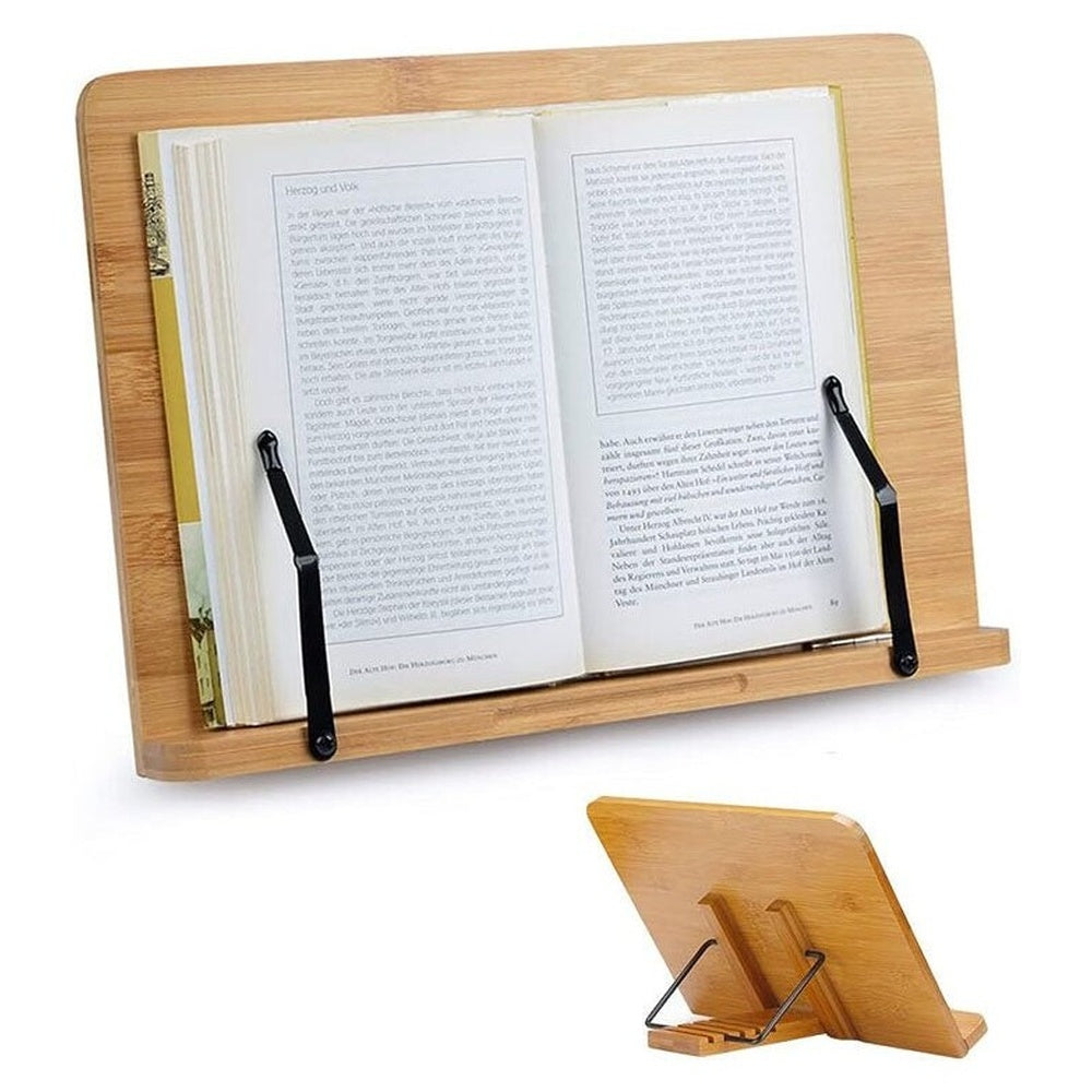 Reading Book Stand Adjustable Wooden Bible Holder Bamboo Foldable Rack Tablet