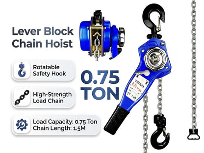 Chain Hoist Lever Block Chain Hoist 0.75 Ton 1.5m Lifter