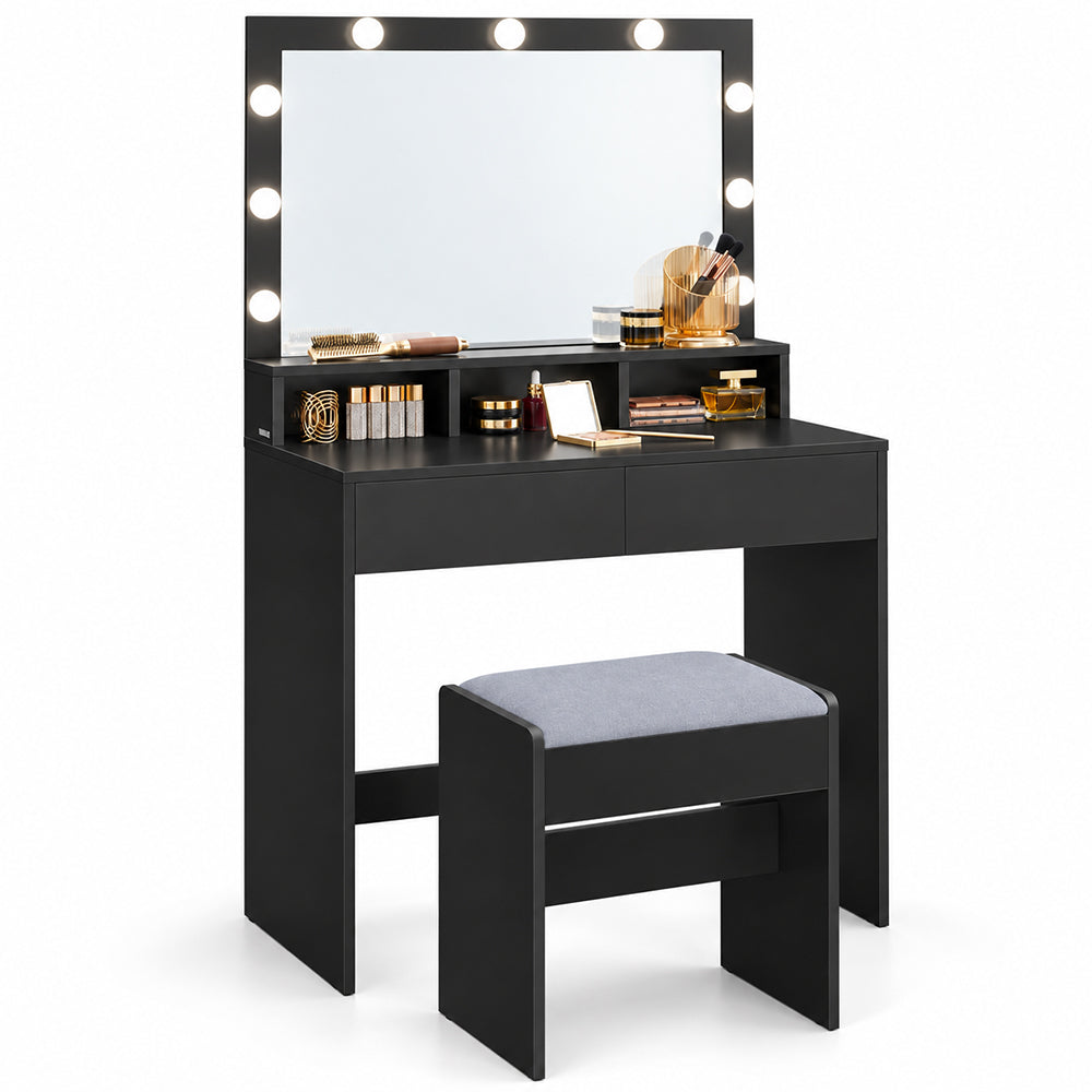 Dressing table with LED Mirror and Stool