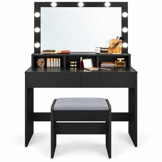 Dressing table with LED Mirror and Stool