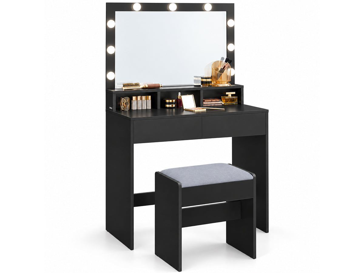 Dressing table with LED Mirror and Stool