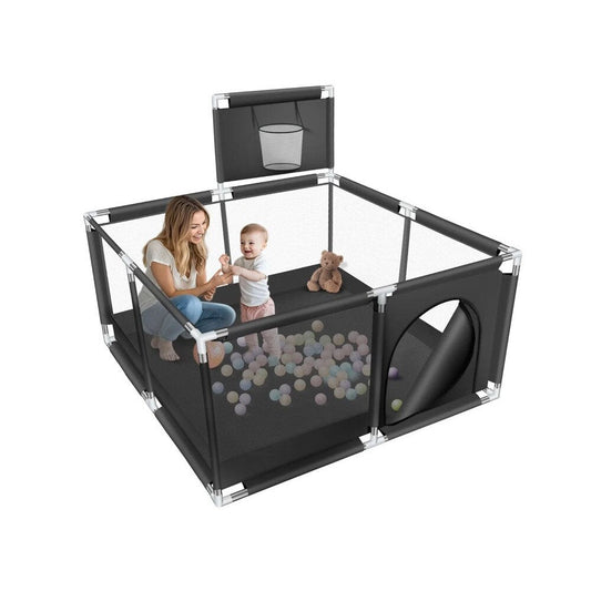 Portable Baby Playpen Fence Gate Wall Fence Barrier Play Gym Mat 125cm