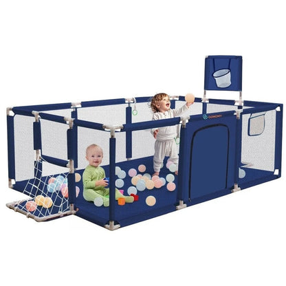 Portable Baby Playpen Fence Gate Wall Fence Barrier PlayPen 182cm