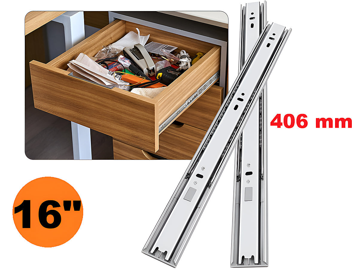 16" Drawer Slides Runners with Locking Function