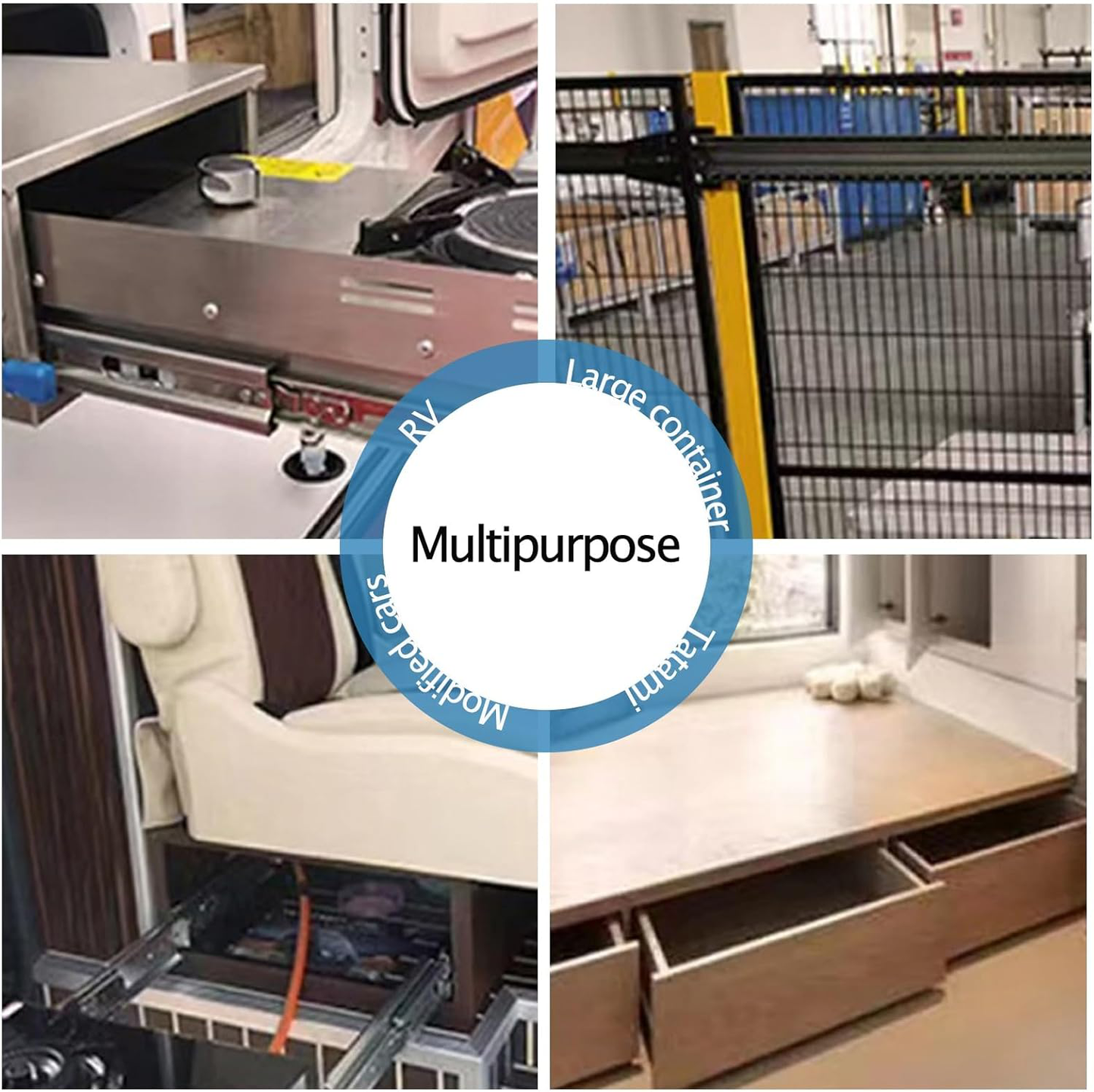 16" Drawer Slides Runners with Locking Function
