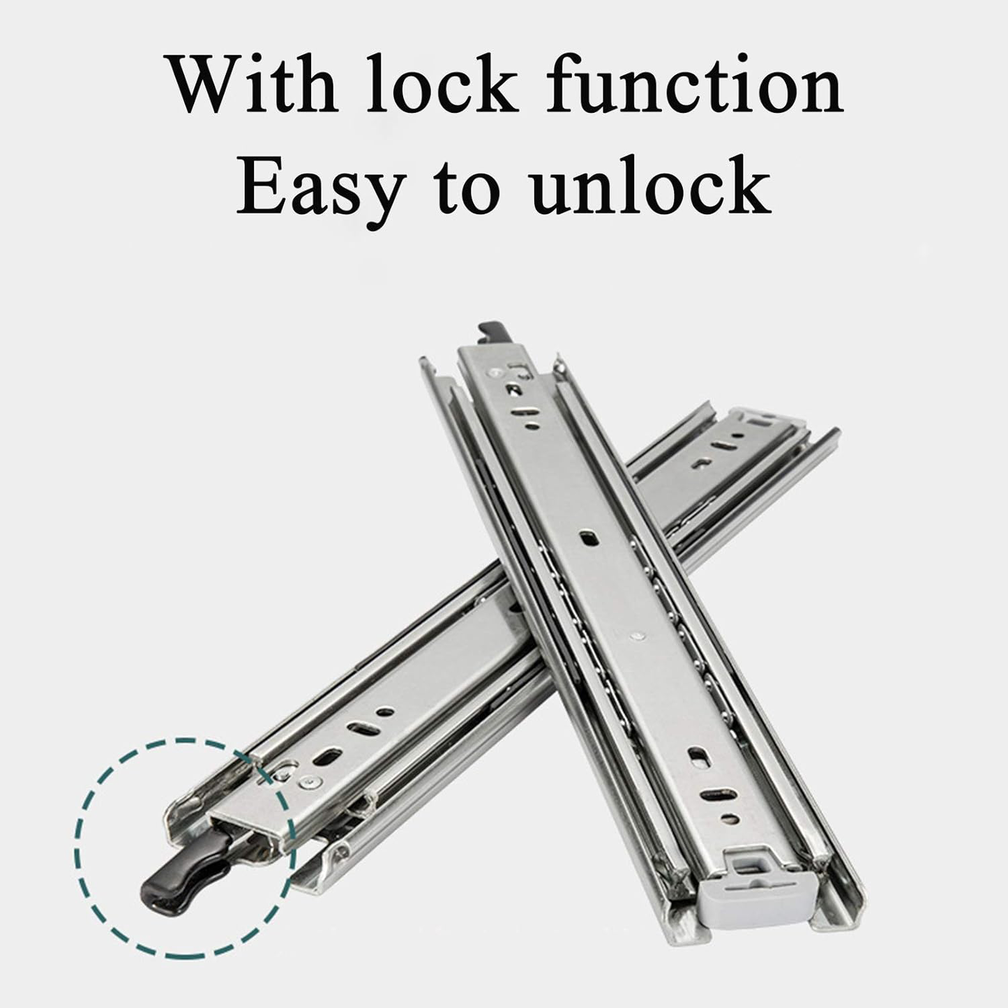16" Drawer Slides Runners with Locking Function