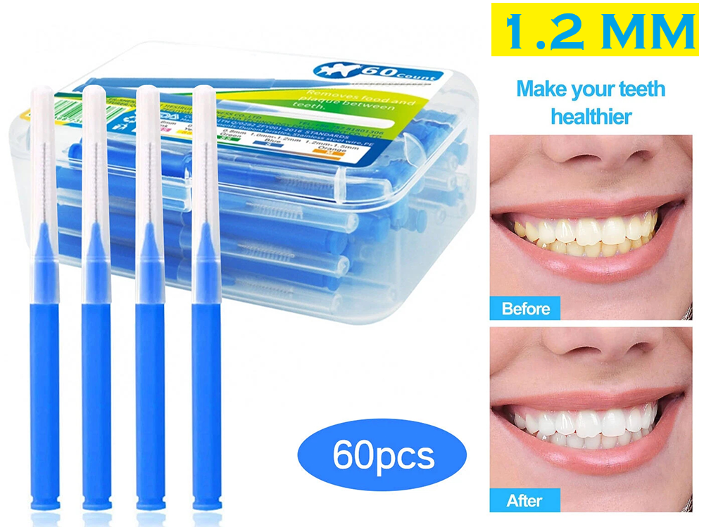 60Pcs X 1.2 mm Interdental Brushes Health Care Tooth