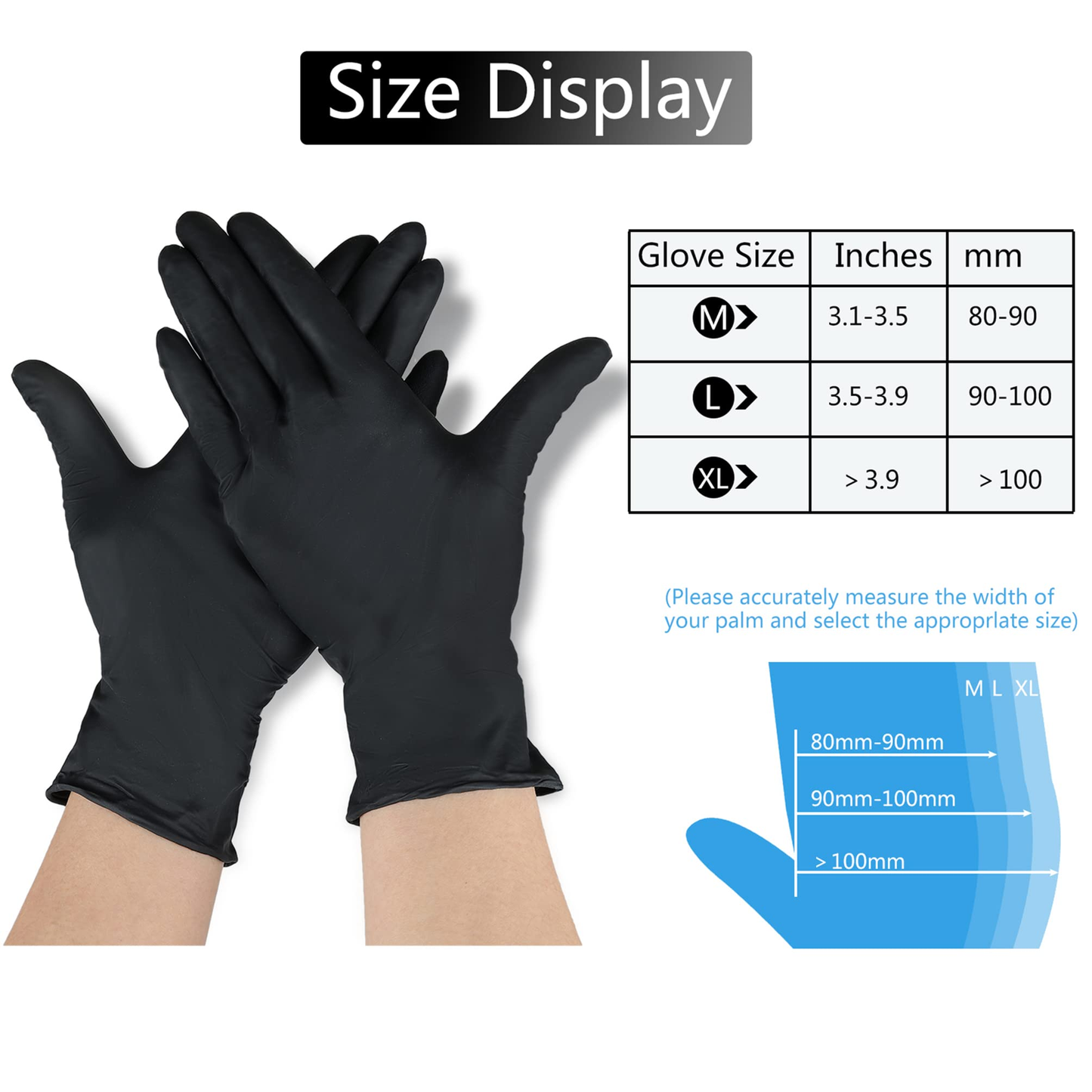 Disposable Nitrile Gloves Medium Size 100pcs