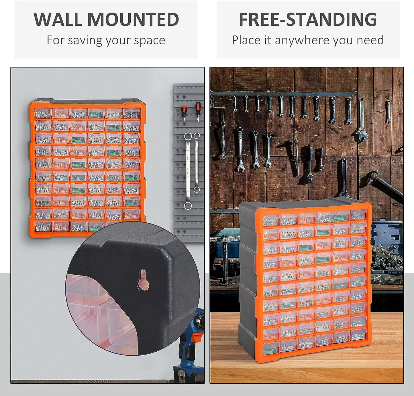 60 Drawer Workshop Tool Storage - Storage Bin Rack