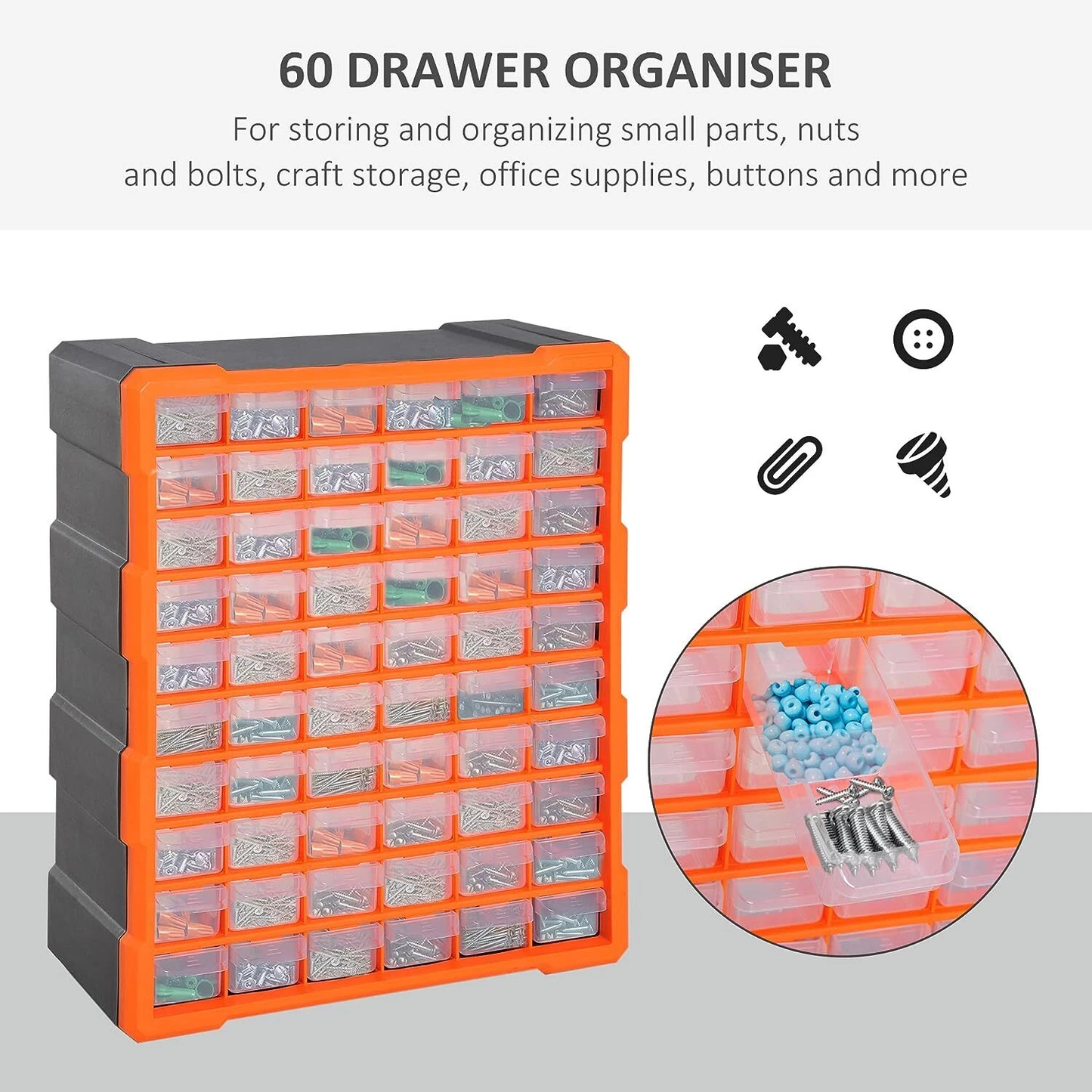 60 Drawer Workshop Tool Storage - Storage Bin Rack