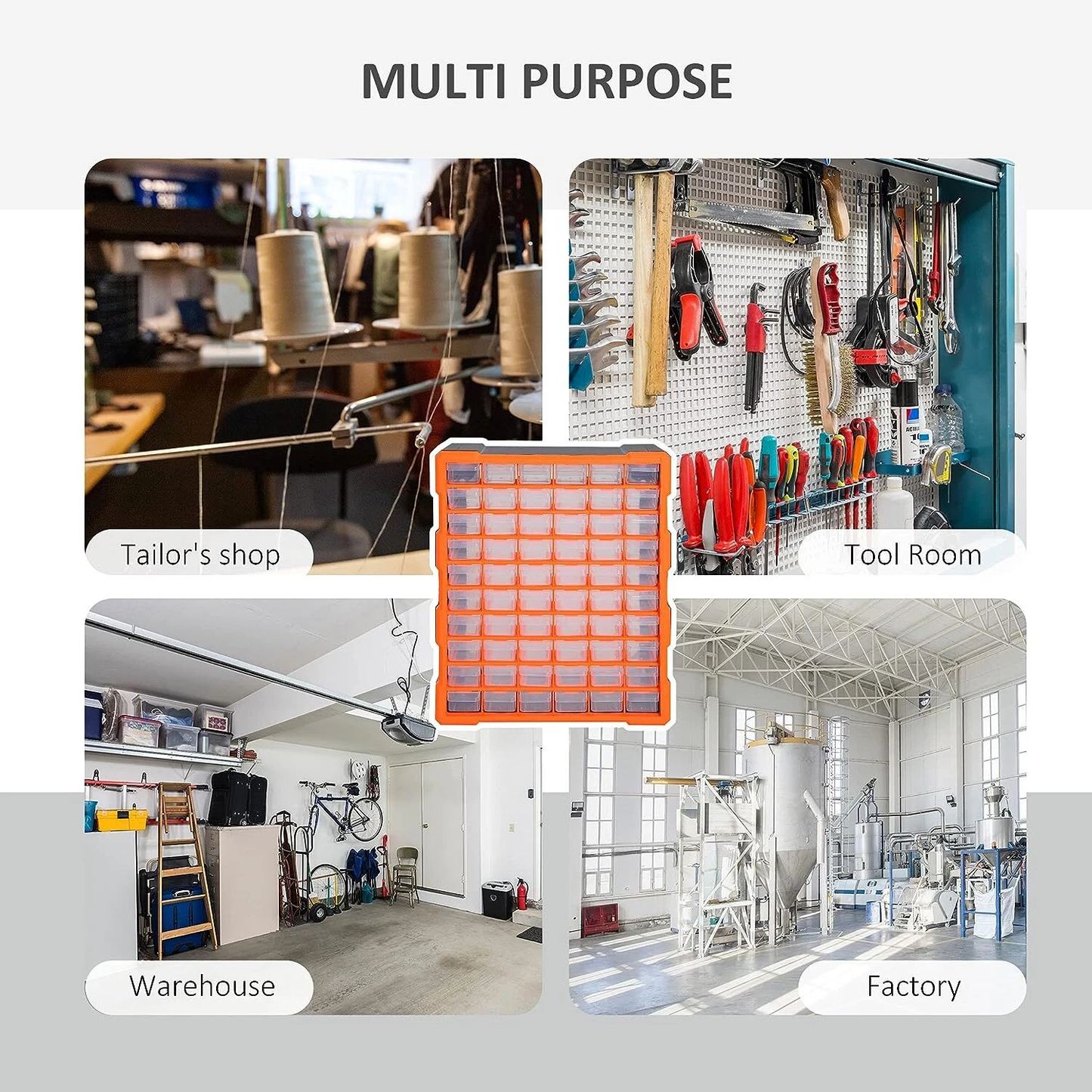 60 Drawer Workshop Tool Storage - Storage Bin Rack