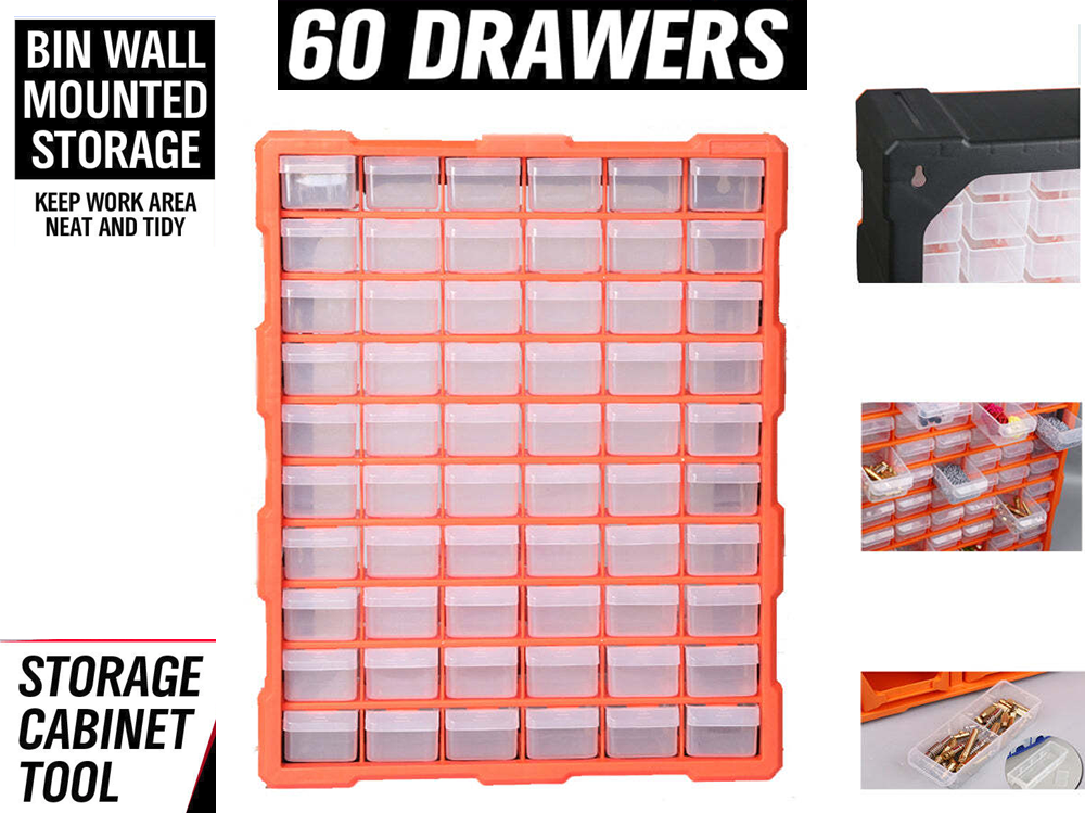60 Drawer Workshop Tool Storage - Storage Bin Rack