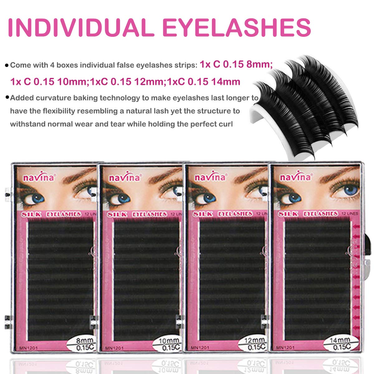 Eye Lash Extensions Kit 12 Pcs Eyelash Extension