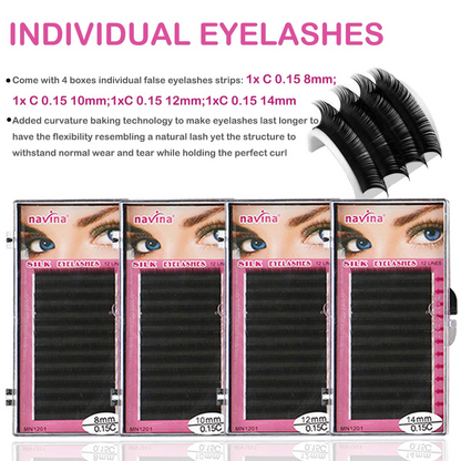 Eye Lash Extensions Kit 12 Pcs Eyelash Extension
