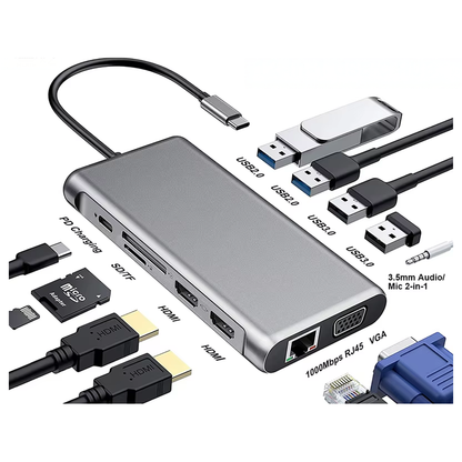 USB C Docking Station Type C 12-in-1