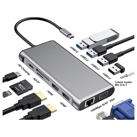 USB C Docking Station Type C 12-in-1