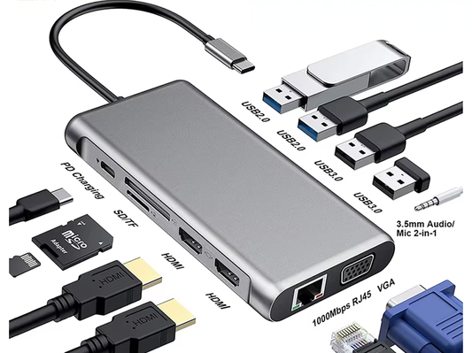 USB C Docking Station Type C 12-in-1