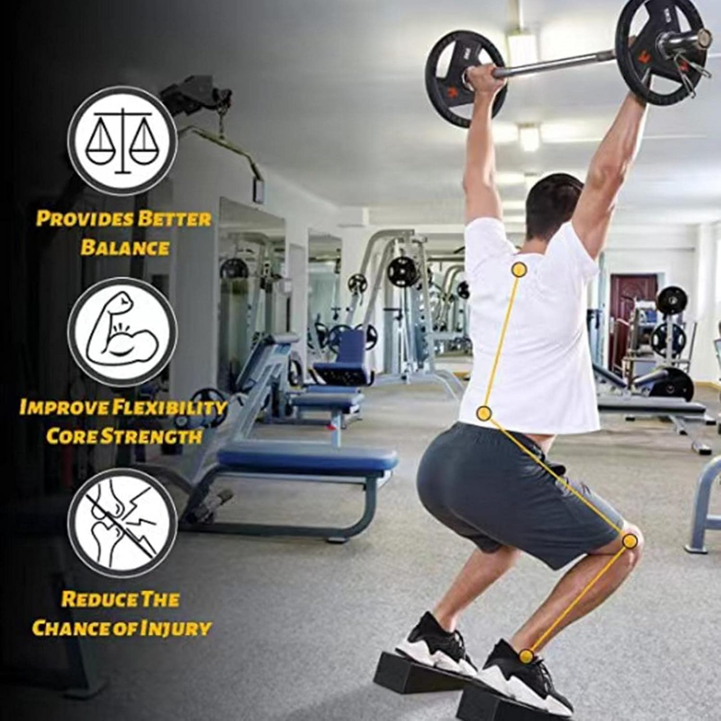 2Pcs Yoga Squat Wedge Anti-Slip Exercise Block for Pilates Fitness