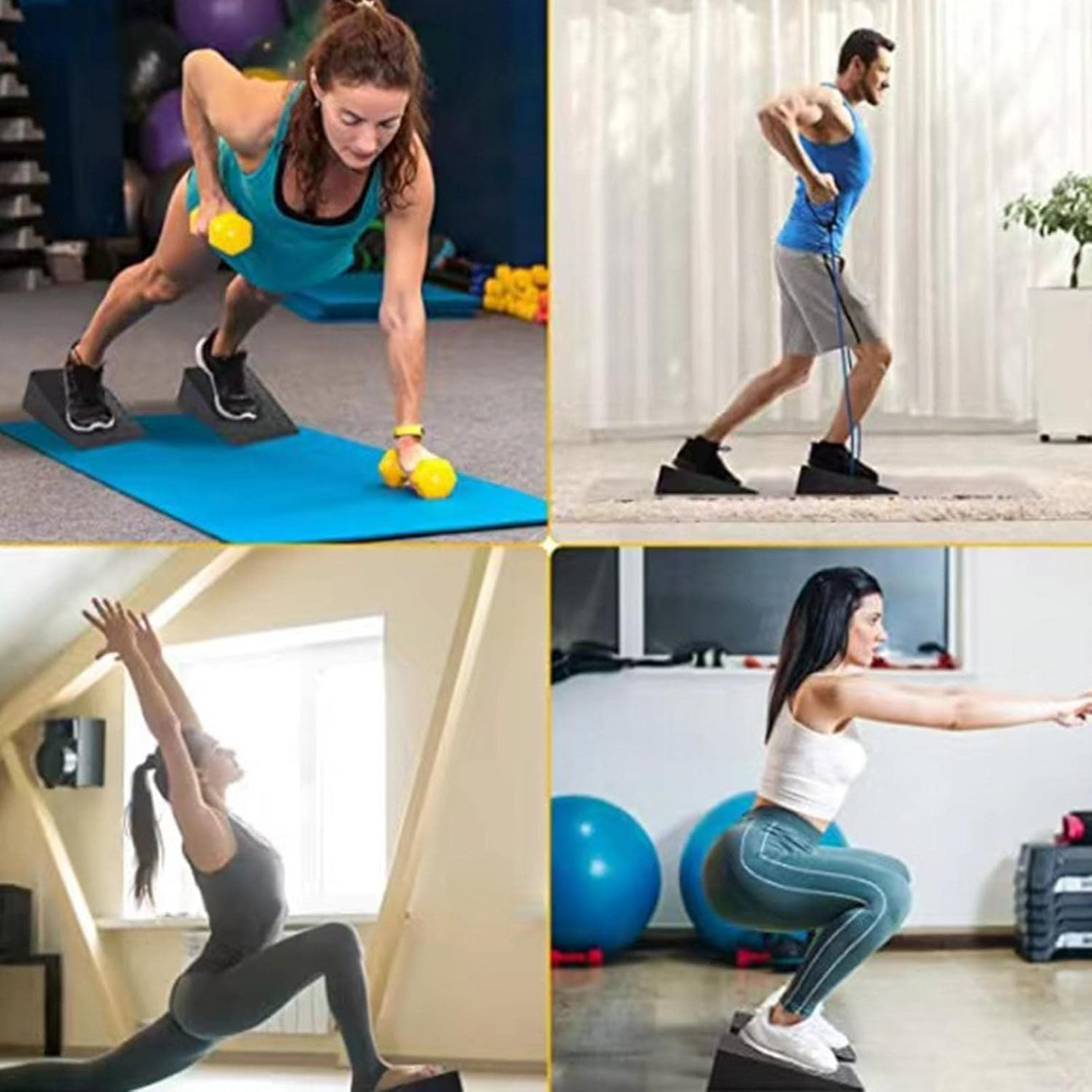 2Pcs Yoga Squat Wedge Anti-Slip Exercise Block for Pilates Fitness