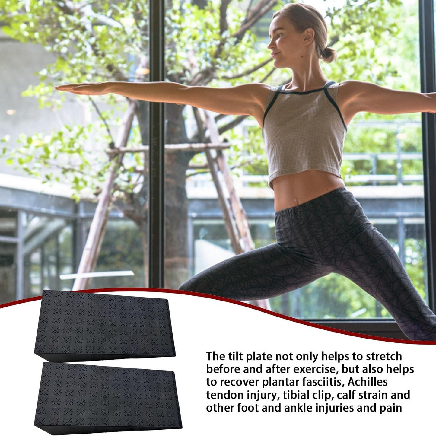 2Pcs Yoga Squat Wedge Anti-Slip Exercise Block for Pilates Fitness