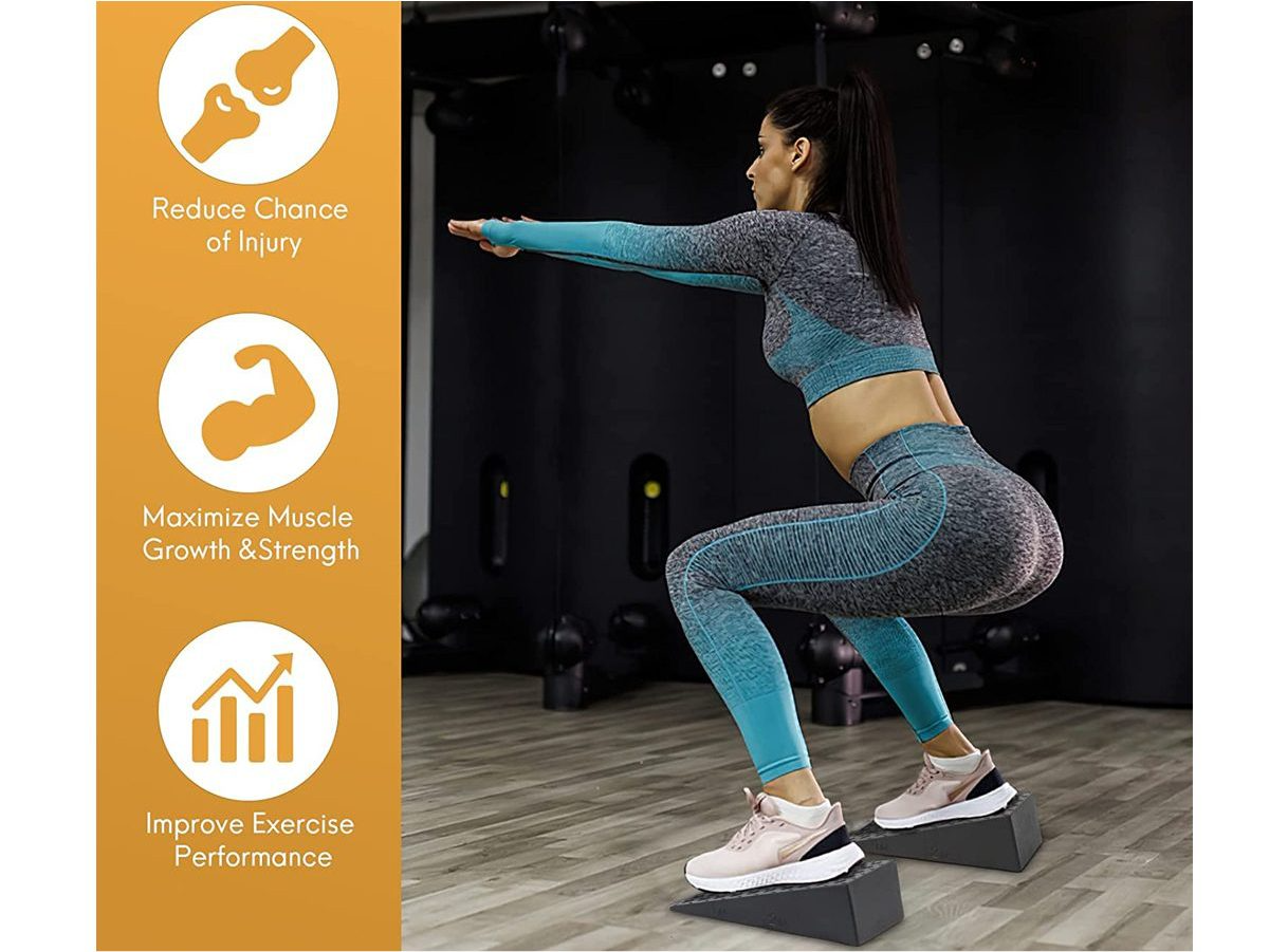 2Pcs Yoga Squat Wedge Anti-Slip Exercise Block for Pilates Fitness