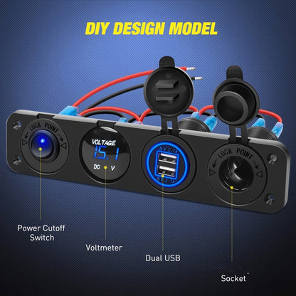 Dual Car Cigarette Lighter Plug Socket 12V-24V