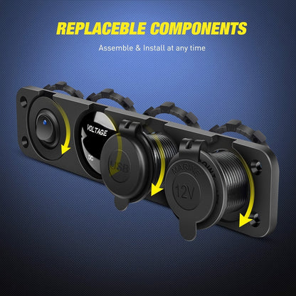 Dual Car Cigarette Lighter Plug Socket 12V-24V