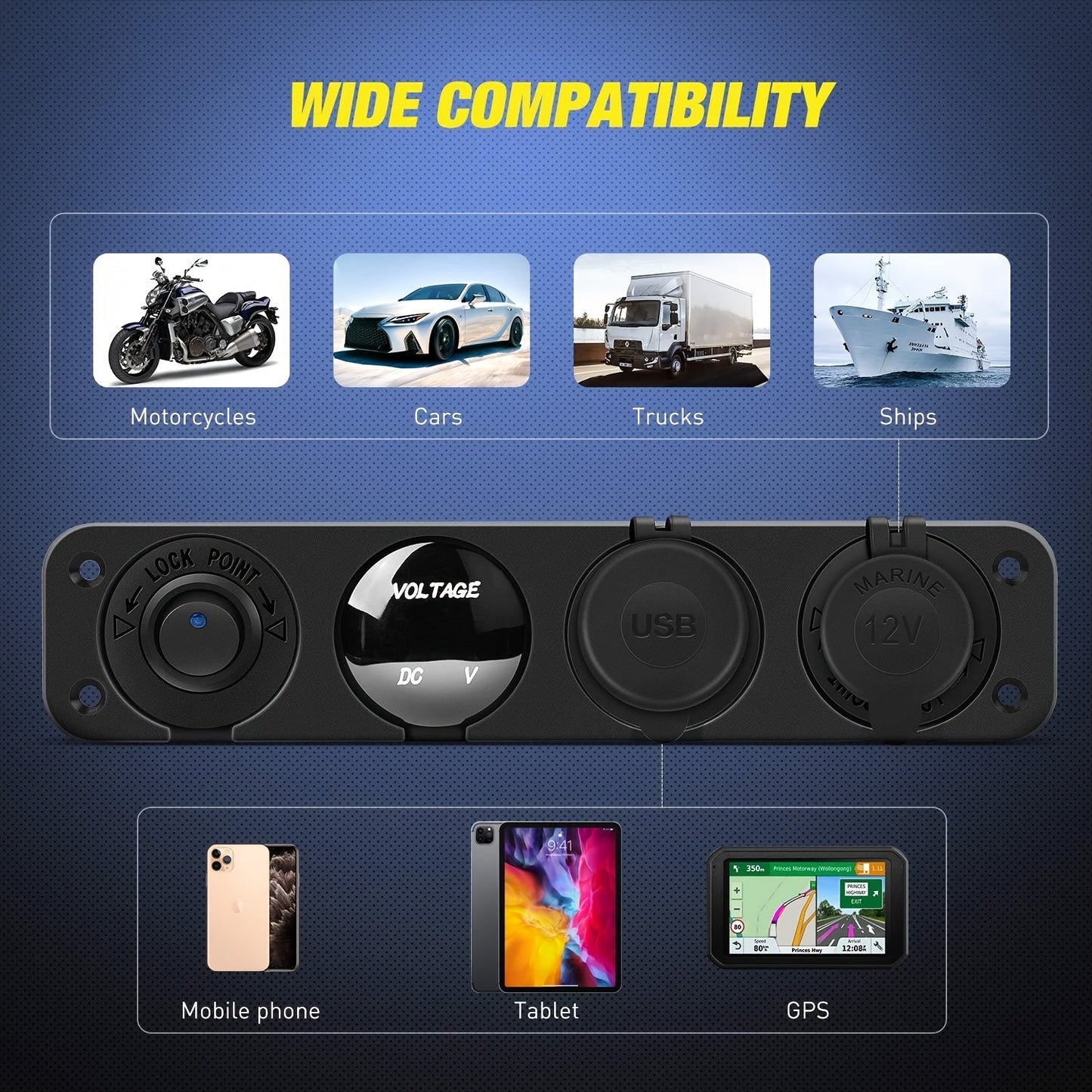 Dual Car Cigarette Lighter Plug Socket 12V-24V