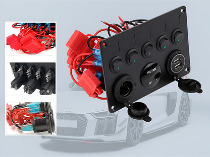 5 Gang Rocker Switch Panel