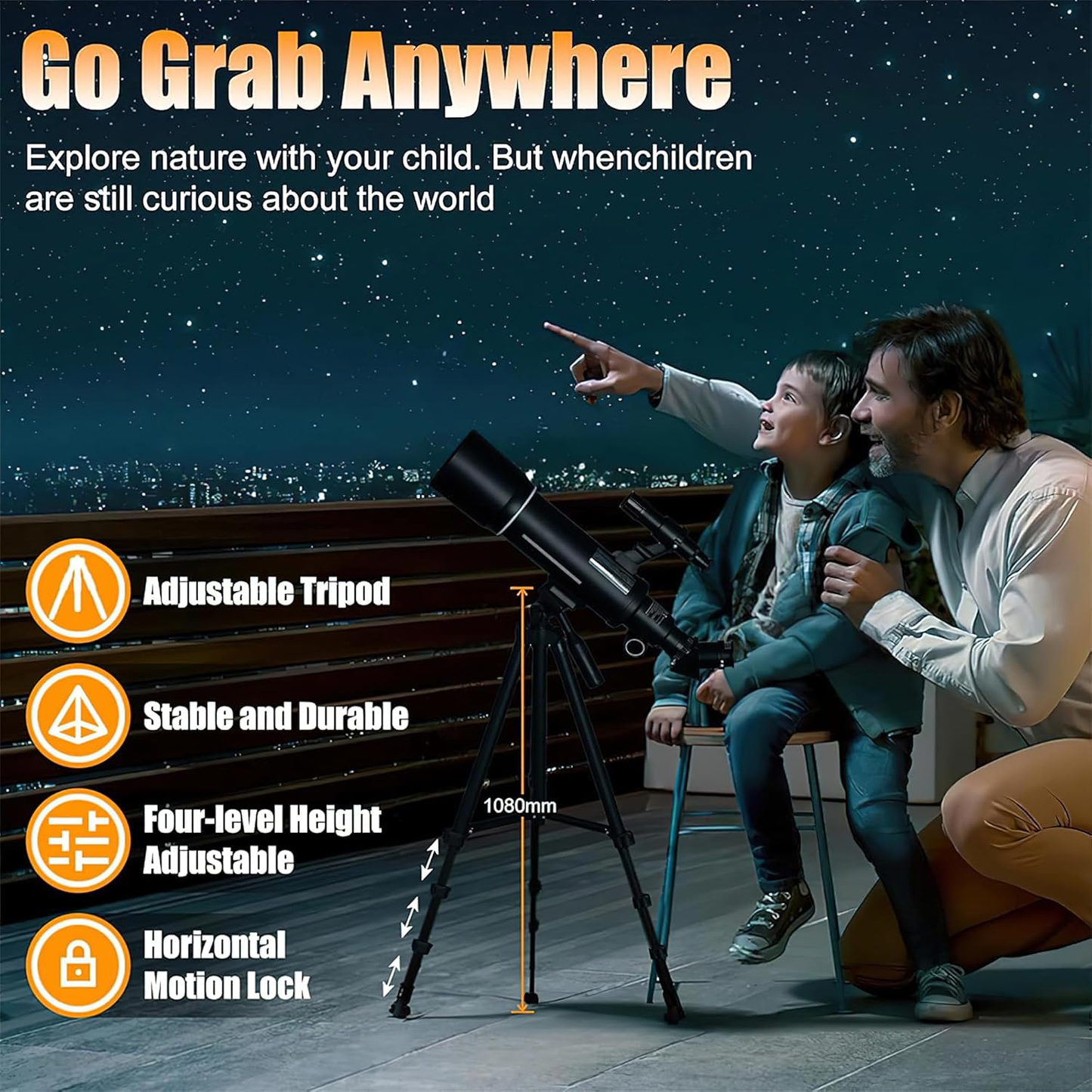 Portable Astronomical Telescope with Tripod