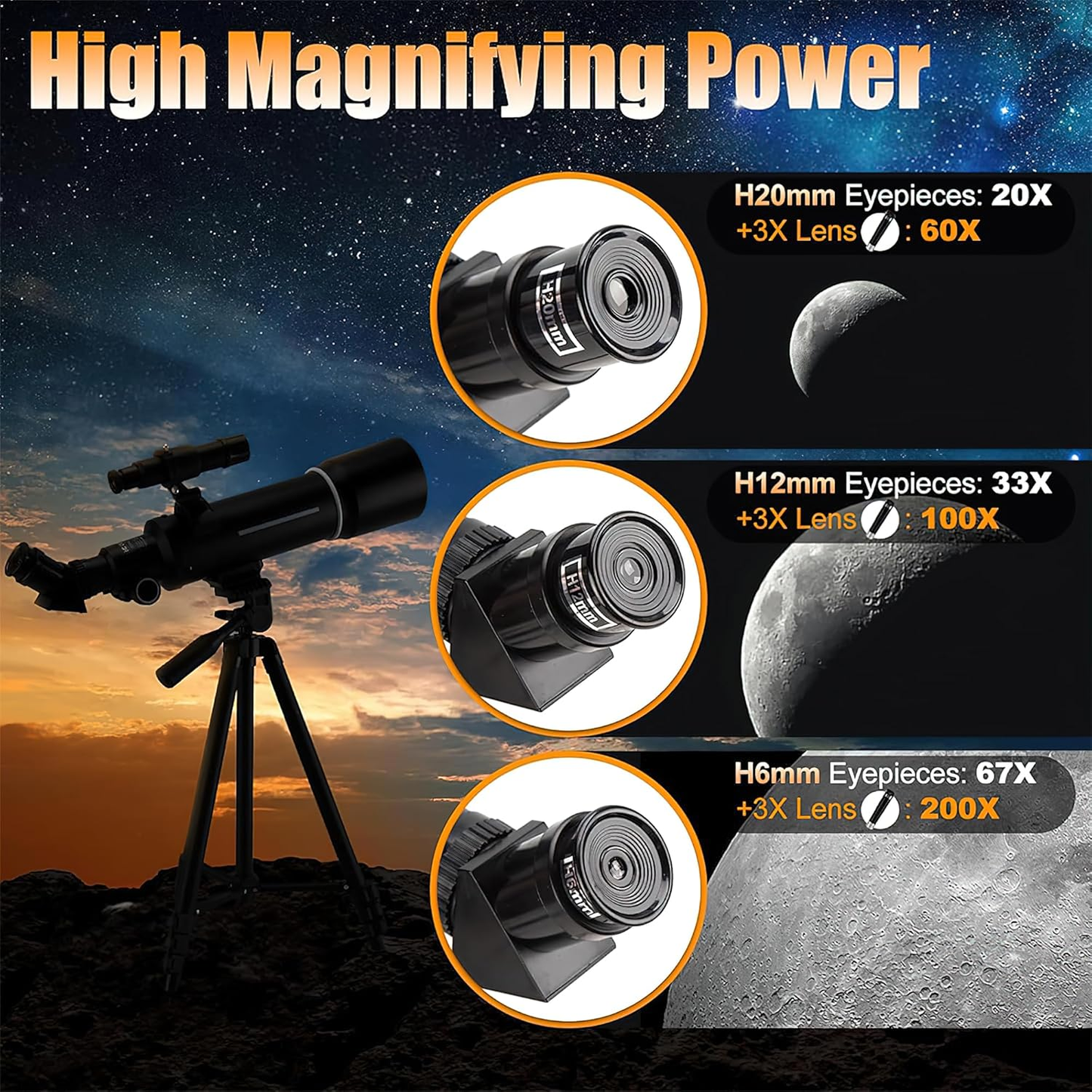 Portable Astronomical Telescope with Tripod