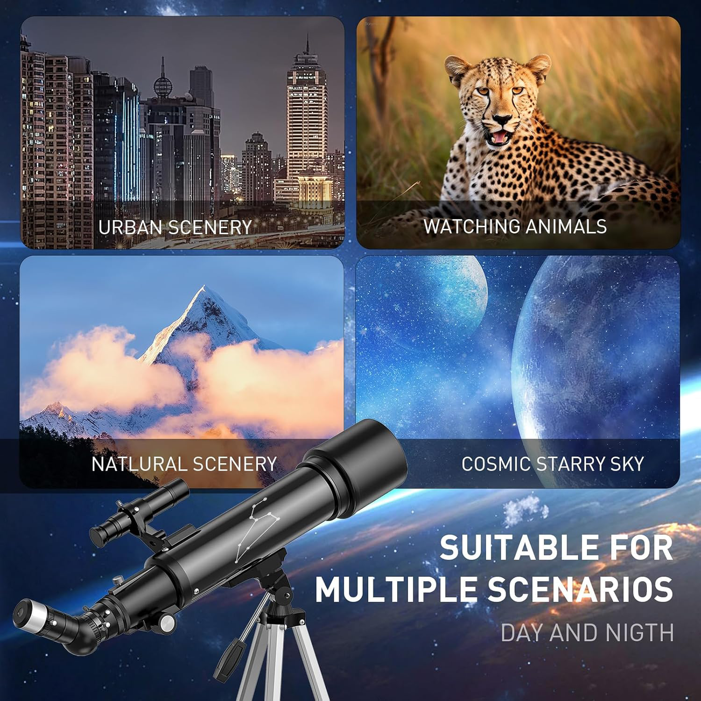 Portable Astronomical Telescope with Tripod