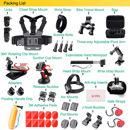 Action Camera Accessories 49-in-1