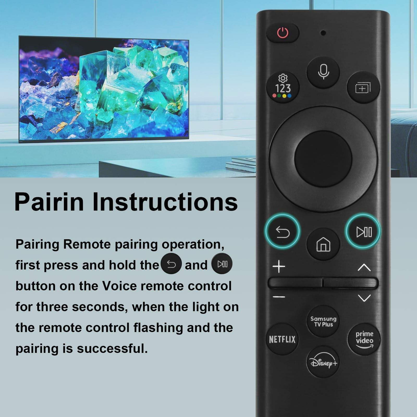 Samsung TV Remote Solar Smart TV Remote Repalcement voice Control