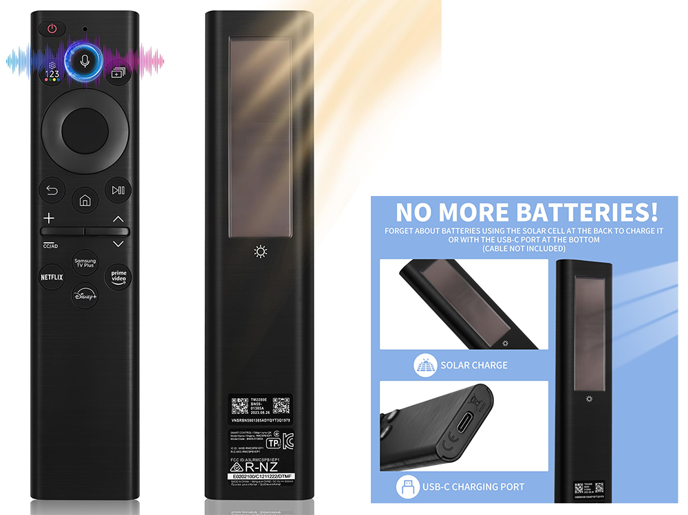 Samsung TV Remote Solar Smart TV Remote Repalcement voice Control