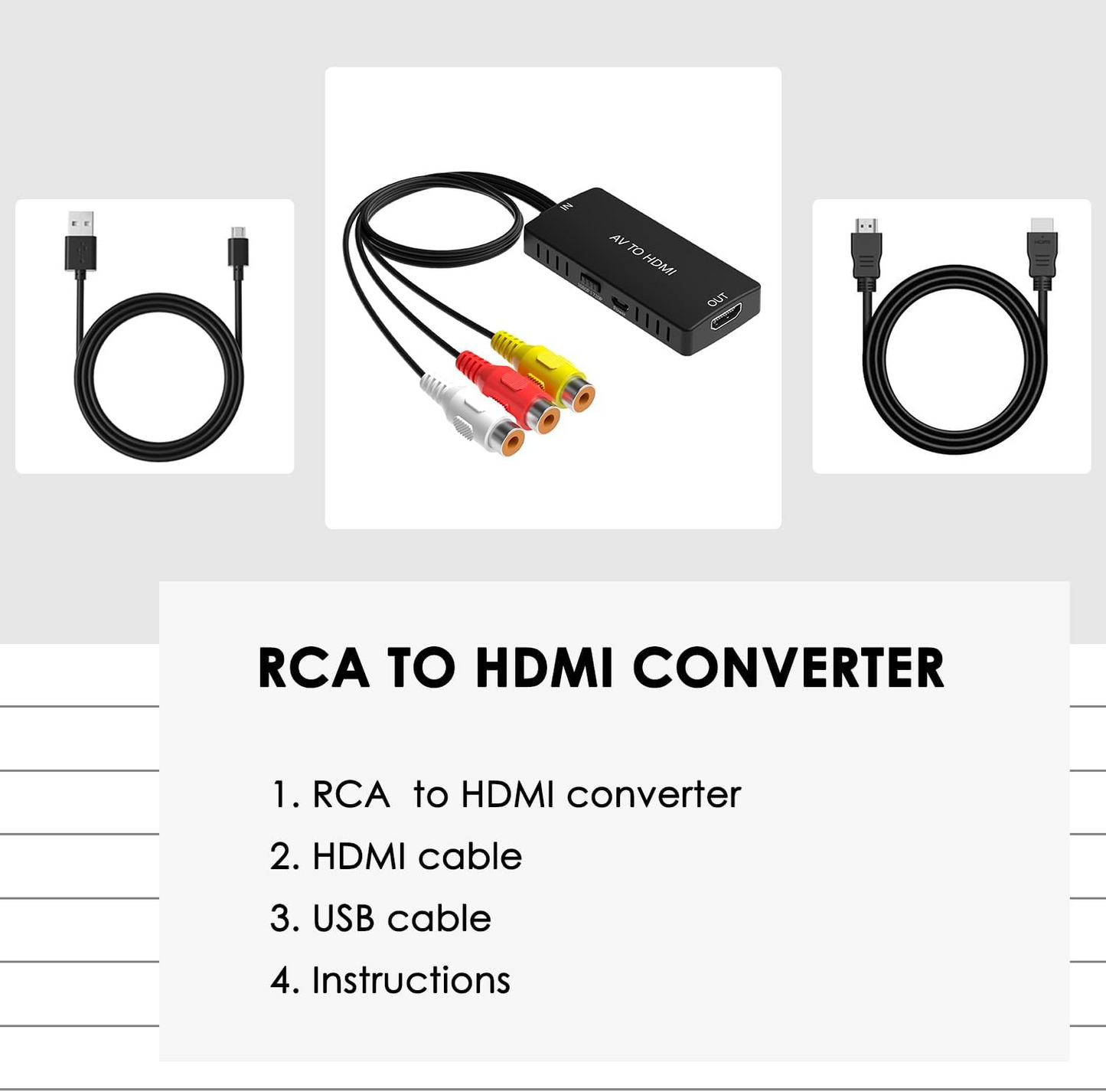 RCA to HDMI Adapter AV to HDMI Adapter