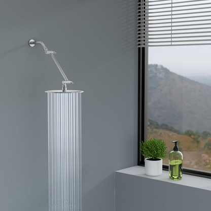 Shower Head Extension Arm (Silver, 11-inch Extension)