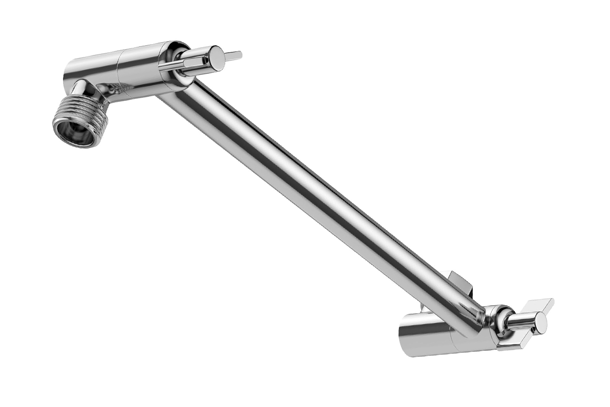 Shower Head Extension Arm (Silver, 11-inch Extension)