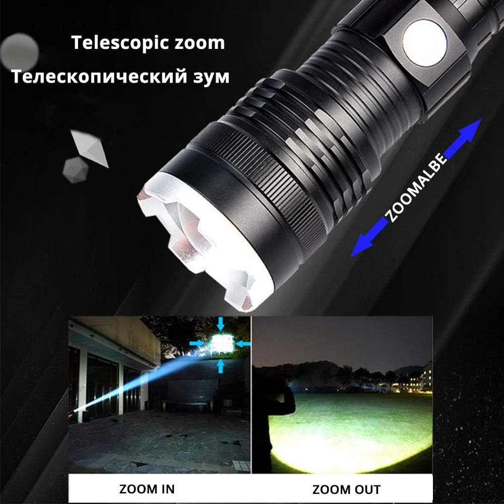 LED Torch Flashlight Light Rechargeable Camping Outdoor