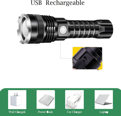 LED Torch Flashlight Light Rechargeable Camping Outdoor