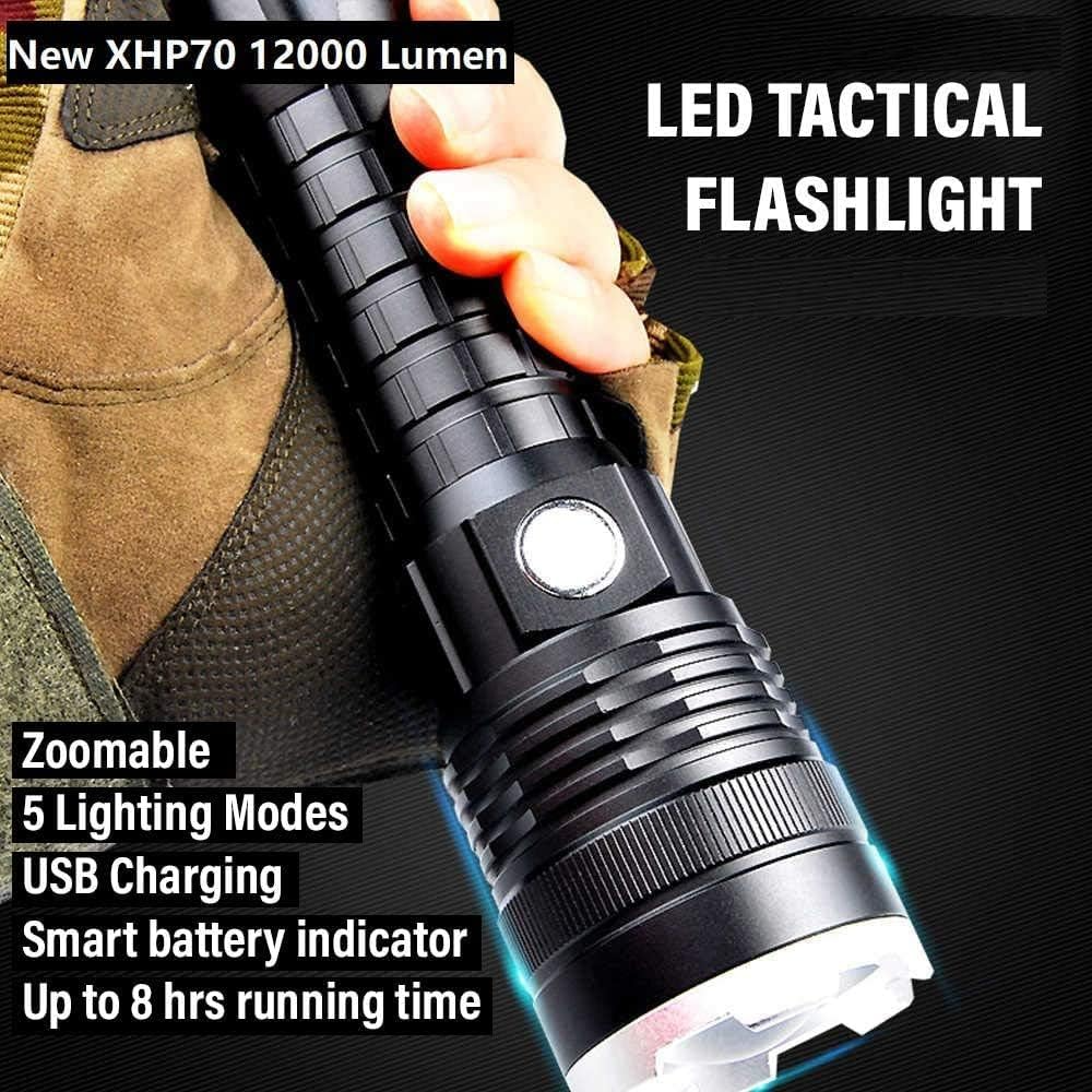 LED Torch Flashlight Light Rechargeable Camping Outdoor