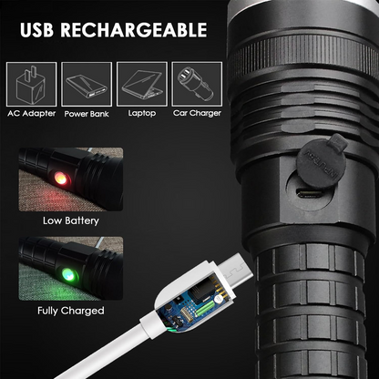 LED Torch Flashlight Light Rechargeable Camping Outdoor