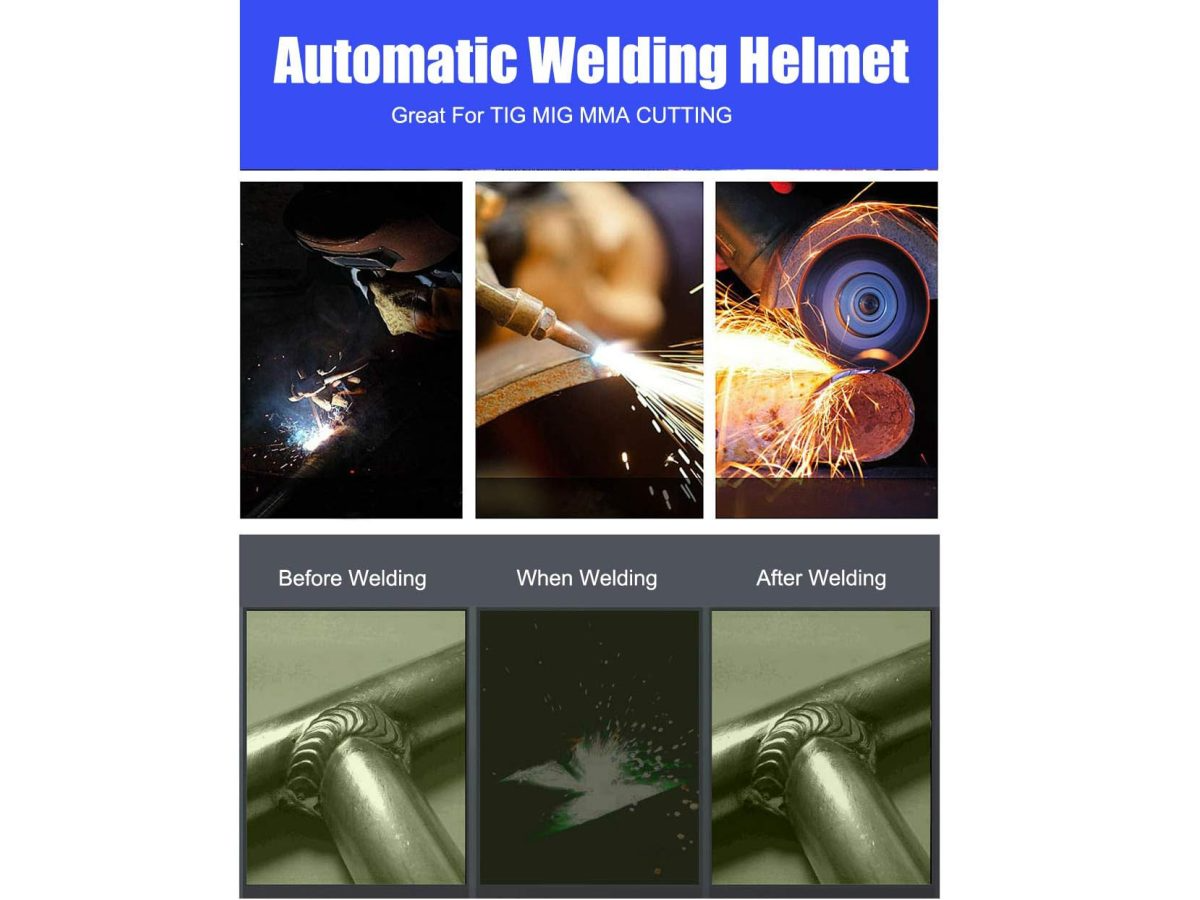 Welding Helmet Solar Auto Darkening Solar & Battery