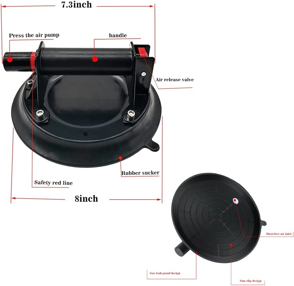 8inch Vacuum Suction Cup 200kg Bearing Capacity
