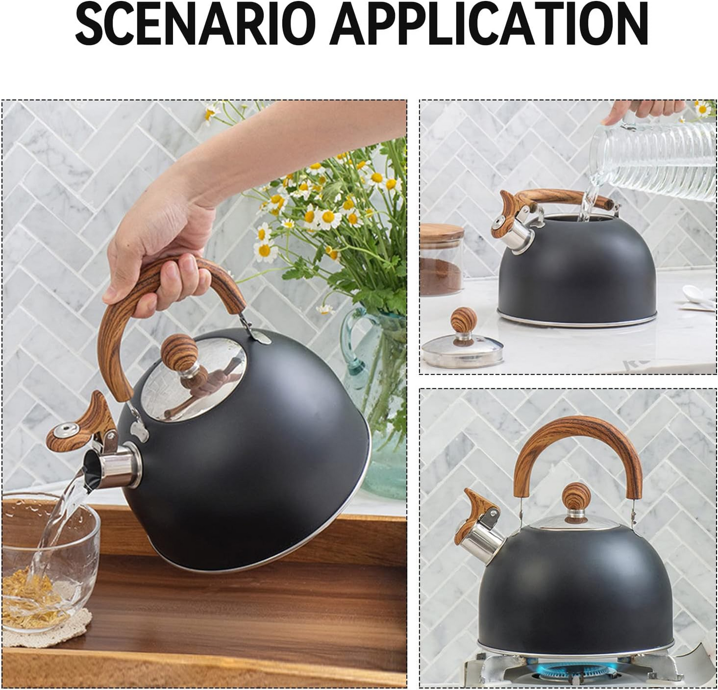 3L Smart Kettle Whistling Kettle(Stainless Steel)